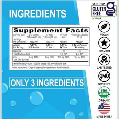 Sulfato de zinc en suspensión para bebé, niños, adultos, embarazadas y lactando(120ml) - 2/2