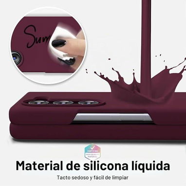 🍑oakxco Funda de Silicona para Samsung Galaxy Z Fold 5 – Borgoña 🍑 - 3/6