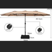 Sombrilla de 4 metros para jardín, playa, piscina y negocio - Img 55863429