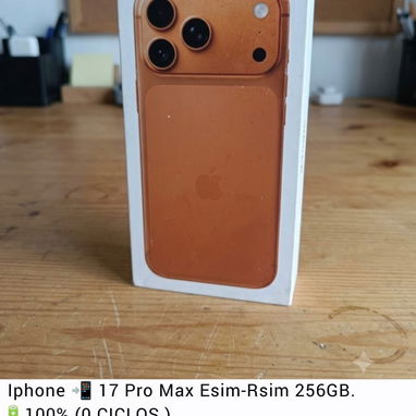 iphone 17 pro max con 100 de batería con su caja versiones esim - Img 123397860