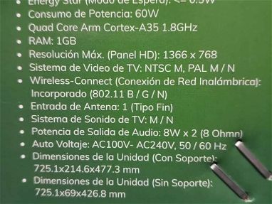 Se vende SMART TV 32" nuevo en caja + soporte de pared+ 2 mandos - Img 65496418