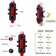 ❤️❤️❤️ Luz Recargable USB trasera para Bicicletas ❤️❤️❤️ ---  ❤️ USB ❤️ RECARGABLE ❤️ BATERIA INTERNA ❤️  5-887-23-60 - Img 39629255