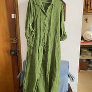 Vestido camisero de hilo. Talla L - Img 56007117