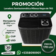 🧺 Lavadora Semiautomática Milexus 7kg Negra 🚚 Envío gratis* 🛡️ 30 días garantía - Img 55445647
