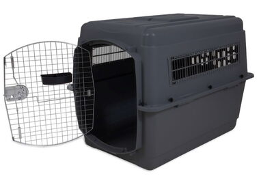 Guacal(Transportadora) rígida premium ultra, negra mediana para perro o gato Petmate - Img main-image