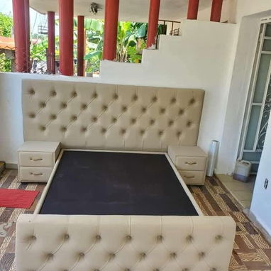 💥Camas de tubo cameras ,Colchones, Camas tapizadas y Juegos de cuarto con su cómoda - Img 122604056