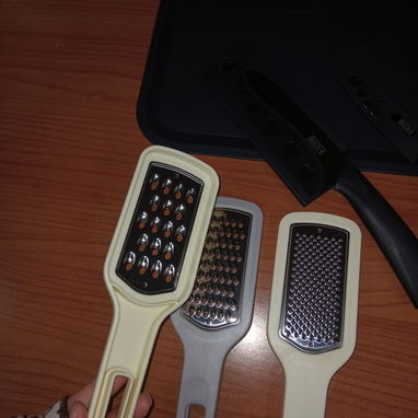 Kit Ralladores Fino Medio Grueso Tabla Cuchillos Negro VPT# - 4/5