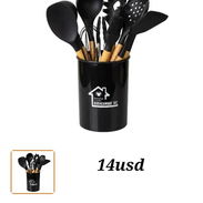 Juego de utensilios de cocina. 12 piezas. Negro - Img 56630248