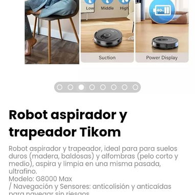 Robot aspirador y trapeador Tikom. Modelo: G8000 Max - Img 123838888