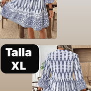 Vestido de verano fresco, talla grande XL, color blanco y azul - Img 56741553