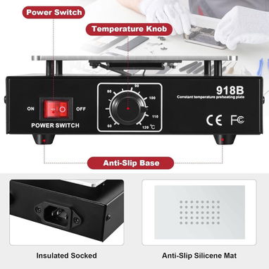 Separadora de Pantallas Soiiw 7” LCD – Panel de Precalentamiento 110V 450W para Reparación de Teléfonos - 2/2