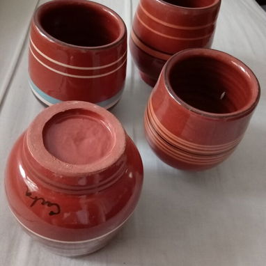 Juego de 4 vasos de cerámica. Manufactura de calidad - 4/8