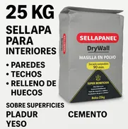Masilla paredes y techo interiores para superficies de Pladour Yeso Cemento 25kg - Img 49274662