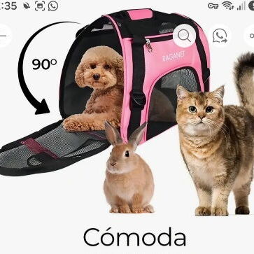Transportadora para Perros y Gatos pequeños y medianos nuevo a estrenar color rosado y negro - Img 126485307