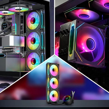 Ventiladores para chasis RGB un paquete de 6 fanes PWM ARGB de 120 mm con caja controladora y control remoto 52815418 - Img 114089762