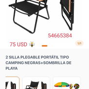 2 sillas plegables+ sombrilla playera grande - Img 56586208
