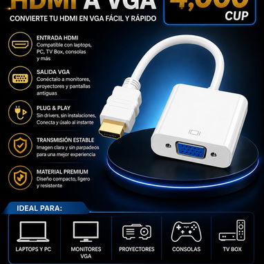 Adaptador HDMI a VGA - Img 127574044