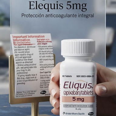 Apixaban Elequis 5mg frasco importado sellado 60 tabletas - 2/2