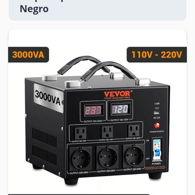 Transformador Convertidor de Voltaje VEVOR 110V-220V. Ideal para conectar Split u otros equípos que requieren 220 V - Img 121544168