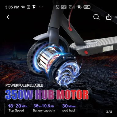 📌🎮Scooter eléctrico plegable Etekhop (litio, 36V y 10.5Ah, 48Km) Nuevo - 💲400 USD🍷 - Img 120584626