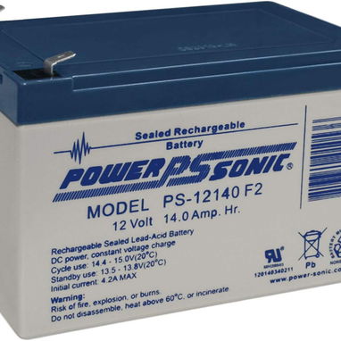 Powersonic PS-12140 - Batería de plomo ácido sellada de 12 voltios/14 amperios hora con conector rápido de 0.250 - Img 116270577