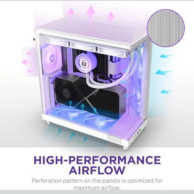 Chasis TIPO PECERA Y DOBLE CAMARA NZXT H6 FLOW RGB BLANCO SELLADO EN CAJA - Img 92345516