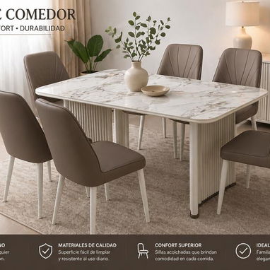 Juego de comedor de 6 sillas - Img 122552602