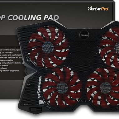 ✔️Base para laptop, enfriamiento para laptop con 4 ventiladores con luz LED roja, altura ajustable, portátil de hast - Img 123398303