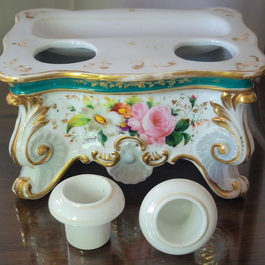 Tintero Antiguo de Porcelana "Vieux Paris" - Tel: 5358 0956 - Vedado - 5/6