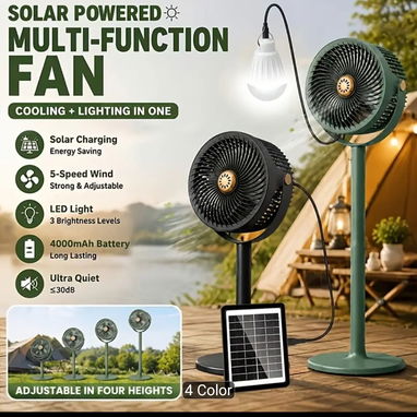 VENDO VENTILADOR PORTATIL CON PANEL SOLAR Y BOMBILLO. EL PANEL CARGA CELULARES, OTROS BOMBILLOS ETC. - Img 126973043