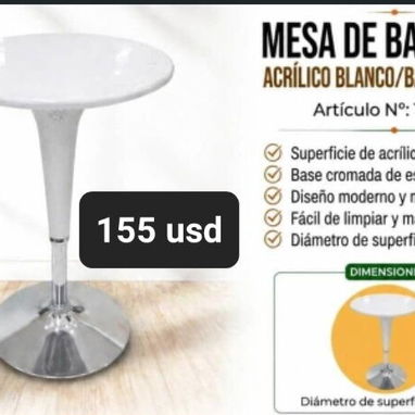 Mesa de bar, 2 colores. Tenemos también silla de bar - 2/2