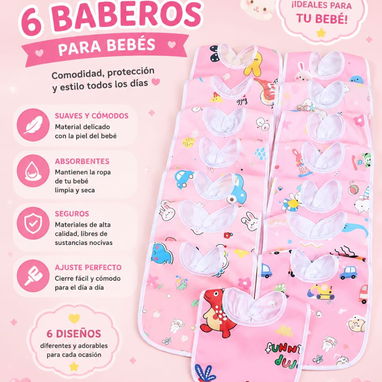 Set de 6 baberos modelos variados - 2/2