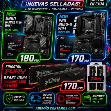 🔥 MSI B650 GAMING PLUS WIFI AM5 2026 🔥 ¡NUEVAS • SELLADAS • CON GARANTÍA!🚀Ryzen Juega sin Par📲53778470 - Img 121198928