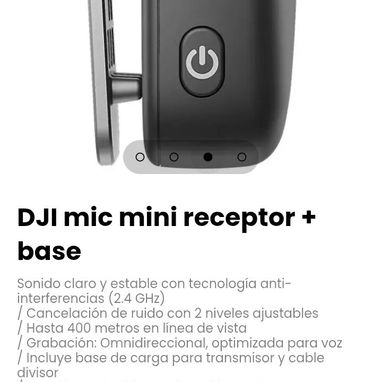 DJI mic mini receptor + base Sonido claro y estable con tecnología anti-interferencias (2.4 GHz) - 3/4