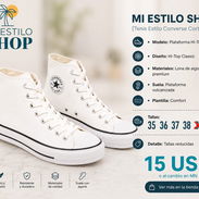 🔹Converse blanco de línea negra🔹 - Img 54126692