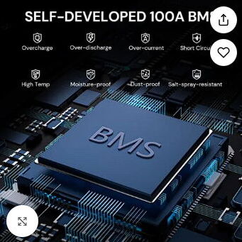 Batería LiFePO4 24V 100Ah (2560Wh) Dyness con BMS 100A - 3/5