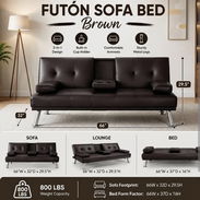 Sofá cama con porta vasos - Img 58419829