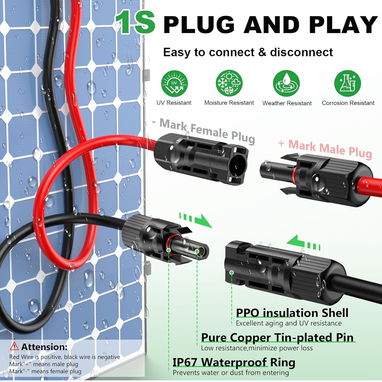 EXTENCION ORIGINAL COMPRADA EN AMAZON Y CABLES CON CONECTORES XT60i SOLAR DE 15 METROS DE 10AWG  50 PIES - 2/4