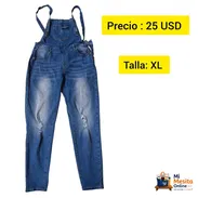 Overol de mezclilla, con un porcentaje de tela de mezclilla elastizada talla XL - Img 57405703