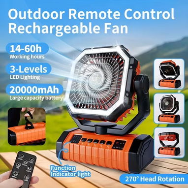VENTILADOR RECARGABLE YOOMUE MODELO X11 20000MAH LED CONTROL REMOTO 4 VELOCIDADES ENVÍO DISPONIBLE + GARANTÍA - 2/10