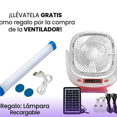 Ventilador Recargable 8'. BaterÃa de Lithium. Panel solar incluido. - Img 119654543
