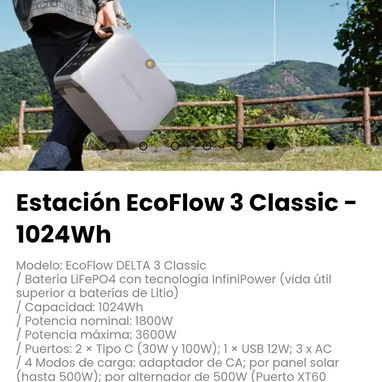 Estación EcoFlow 3 Classic - 1024Wh Modelo: EcoFlow DELTA 3 Classic - 6/6