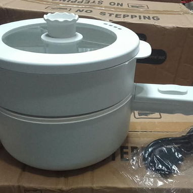 Olla Eléctrica Portátil 2L 600W con Cesta Vaporera y Superficie Antiadherente - 3/5