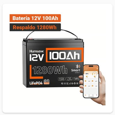 Batería Humsienk LiFePO4 12V 100Ah 1280Wh / 24V 100Ah 2560wh / 12V 200Ah 2560wh - 3/3