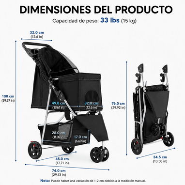 COCHE PLEGABLE PARA MASCOTAS - Img 126062895