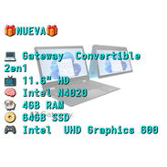 LAPTOP 🎁NUEVA🎁📦CAJA, Gateway Convertible 2en1 (GWTC116-2BK), 11.6" HD IPS Táctil, Intel N4020, 4GB RAM, 64GB SSD - Img 57409656