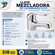 Llave mezcladora mono mando de lavamanos con latiguillos. - Img 57529425