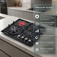 Cocina Empotrada Milexus Tecnología Híbrida: 3 Hornillas a gas LPG + 1 Zona Infrarroja (1200W | $230 USD Envío Gratis - Img 57705616
