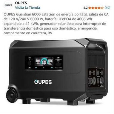 🚧 Estación de Energía Marca OUPES Guardian 6000/4608Wh (Expandible Hasta 41.4 kWh) 🚧 - 2/3