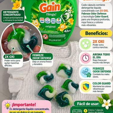 Detergentes en cápsulas Tide, Gain, Purex, Arm and Hammer y Persil – Diferentes tamaños - 3/5